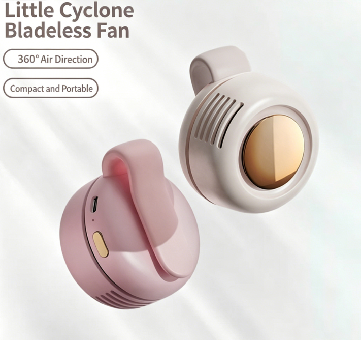 Portable Clip-on Mini Fan with No Blades, Compact Handheld Fan for Waist or Bag, Direct Factory Supply