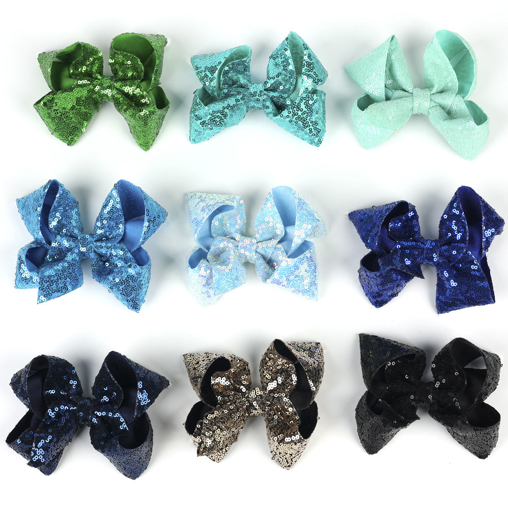 Children's Rhinestone Butterfly Hair Clip Solid Color Girl Sequin Hairpin 5 Inches