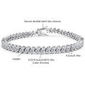 Copper Zirconia Tennis Bracelet with Design, Eight-Character Clasp, Luxury Minimalist Style, Elegant Fashion Jewelry