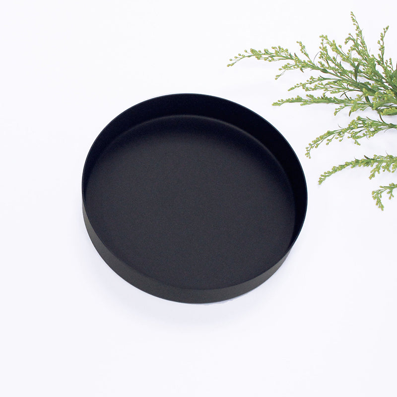 Nordic Ins Style Light Luxury Storage Disc Golden Stainless Steel Round Straight Edge Tray Cosmetic Jewelry Tea Plate