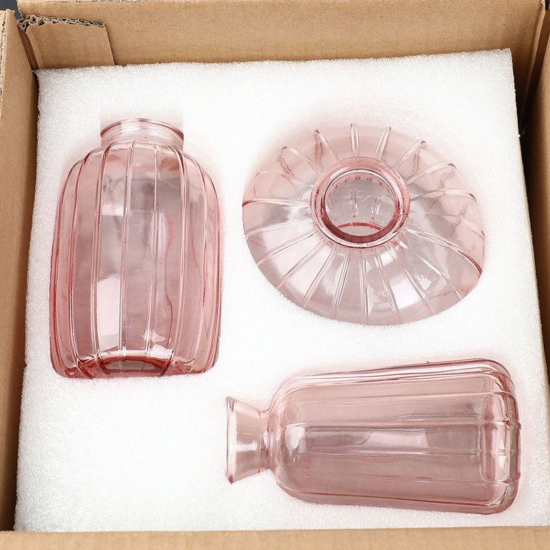 Vintage Glass Vase, Clear Small Hydroponic Flower Vase for Living Room Decor, Home Decoration Centerpiece