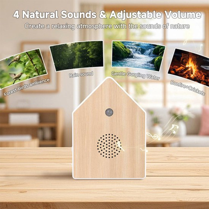Realistic Birdsong Music Box, Motion Sensor Triggered, Portable Bird Chirp Speaker for Desktop/Wall Mount