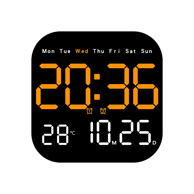Large Digital LED Wall Clock with Alarm & Timer, Remote Control, Big Display for Home Office, Bedroom, Living Room Decor