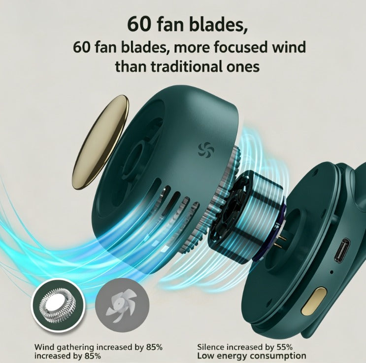 Portable Clip-on Mini Fan with No Blades, Compact Handheld Fan for Waist or Bag, Direct Factory Supply