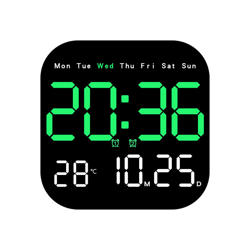 Large Digital LED Wall Clock with Alarm & Timer, Remote Control, Big Display for Home Office, Bedroom, Living Room Decor