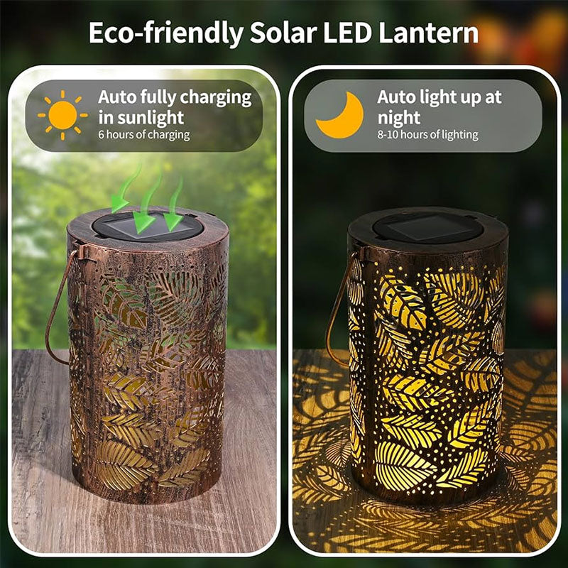 Solar Garden Lights with Colorful Sunflower Pattern, Waterproof Hollow Iron Design for Outdoor Patio Landscape Decoration