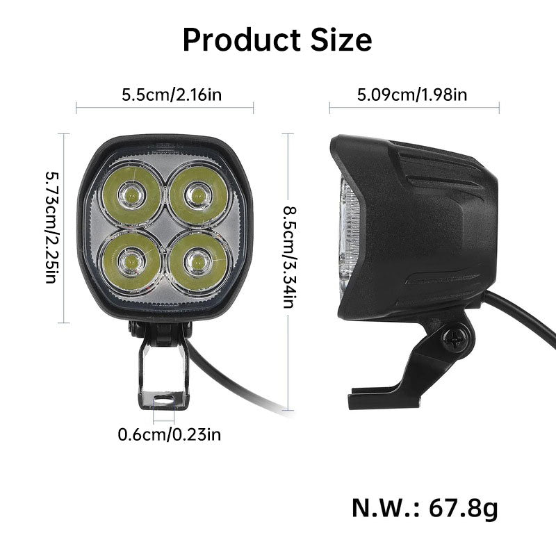 A89E Replacement Headlight for Kukirin G2 Pro DB Electric Scooter, Waterproof LED Front Light Bulb Assembly