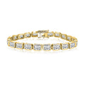 Full Zircon Tennis Bracelet – Platinum or Rose Gold Plated CZ Stone Bangle