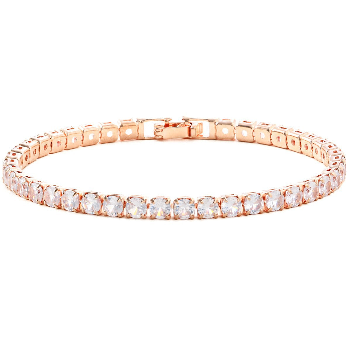 Hip Hop Tennis Zircon Chain Bracelet for Men and Women, Simple Fashion Jewelry