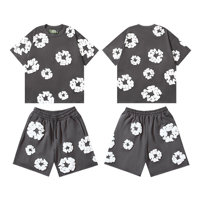 Cotton Foam Printing Series Multi-color Set Simple Casual Unisex Outfit