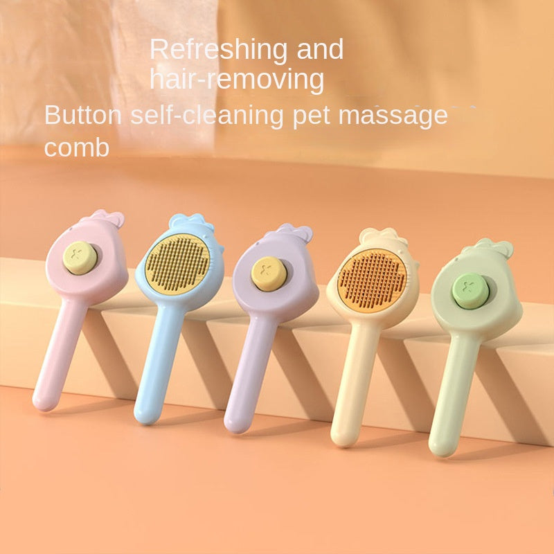 Creative Design Pet Comb Cat Self-Cleaning Needle Comb Dog Comb for Removing Loose and Dead Hair Cat Grooming Comb Wholesale