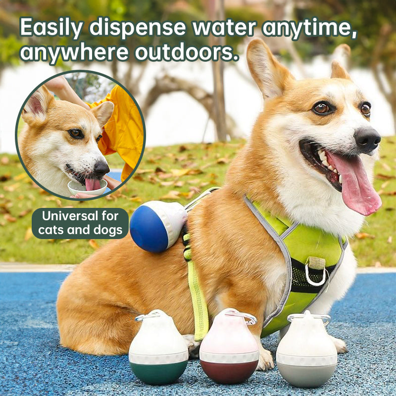 Portable Dog Water Dispenser with Bowl - Tear-Drop Design Lightweight Pet Water Bottle for Travel, Hiking, Outdoor