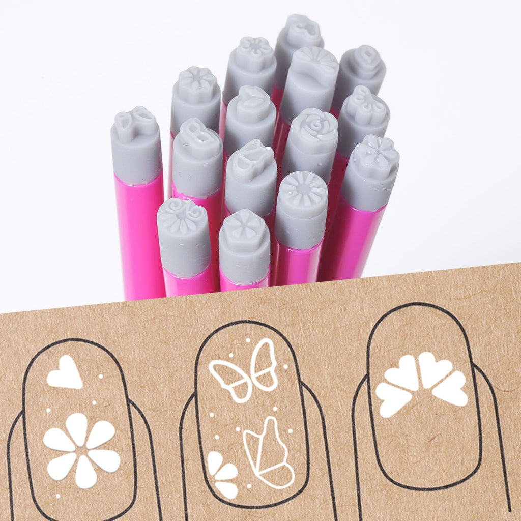 Silicone Head Nail Art Stamping Pen Butterfly Floral DIY Nail Stamp Transfer Tool