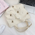Handmade Corduroy Bear Handbag for Women, Small Size, Casual Carry-All Bag