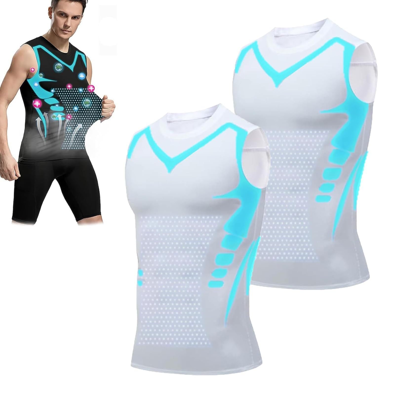 Quick-dry Men's Sports Fitted Short Sleeve Highly Elastic Breathable Moisture-wicking Fitness Training Vest
