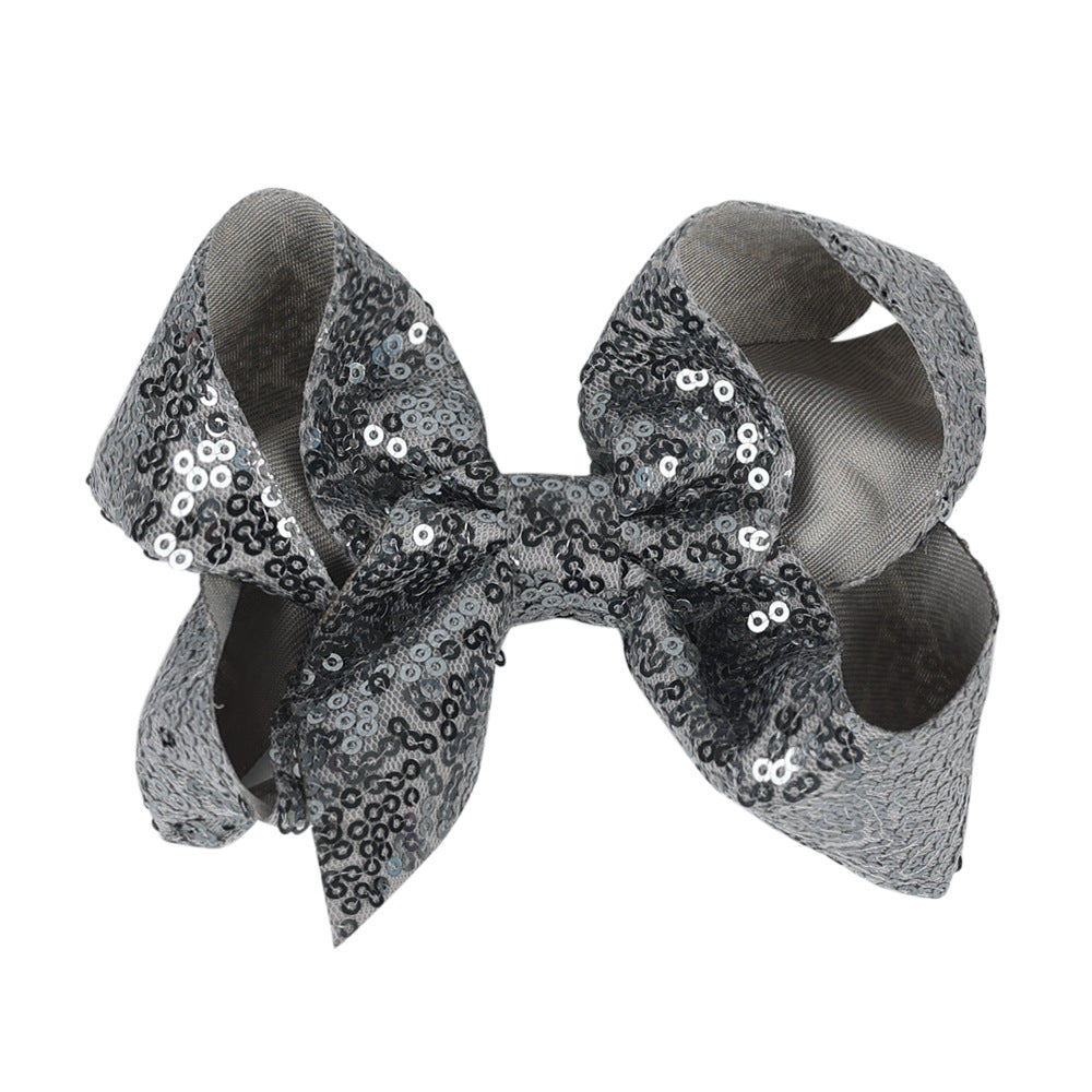 Children's Rhinestone Butterfly Hair Clip Solid Color Girl Sequin Hairpin 5 Inches