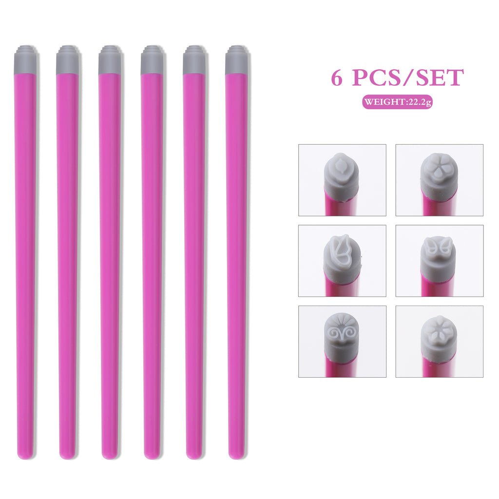 Silicone Head Nail Art Stamping Pen Butterfly Floral DIY Nail Stamp Transfer Tool