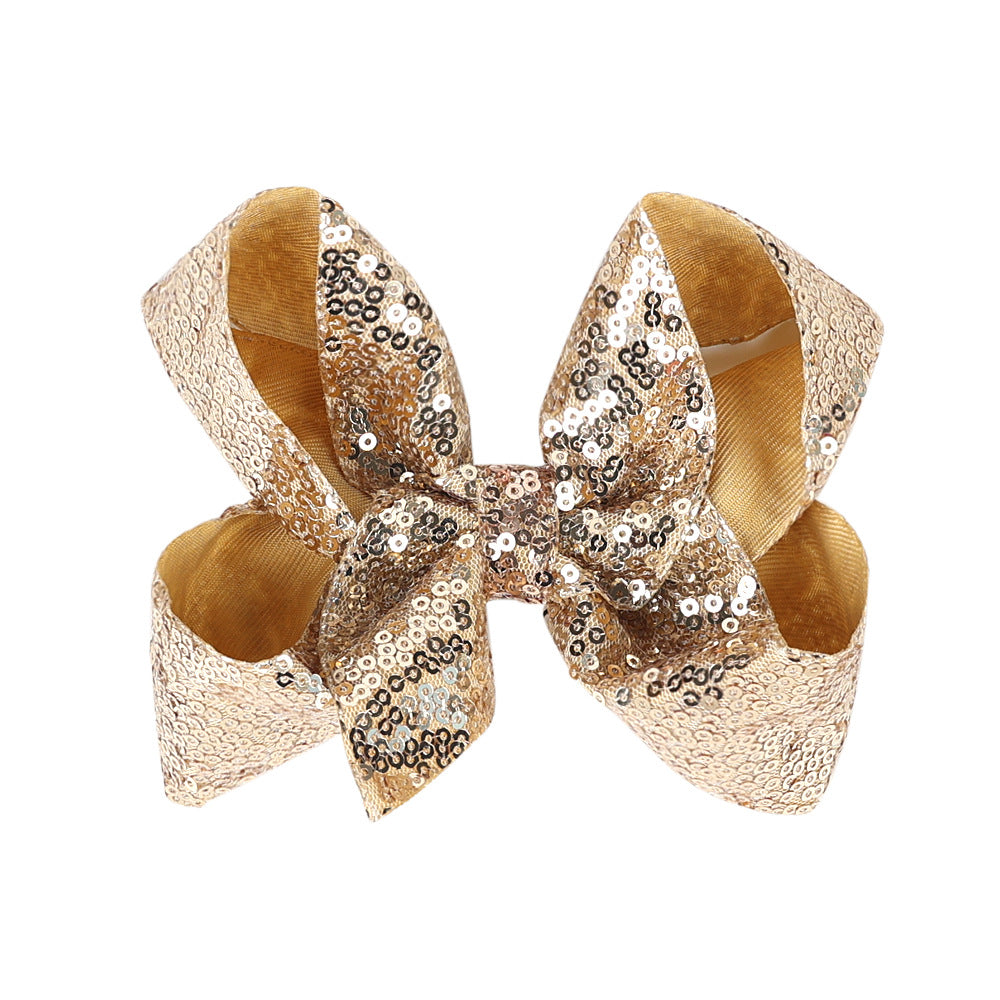 Children's Rhinestone Butterfly Hair Clip Solid Color Girl Sequin Hairpin 5 Inches