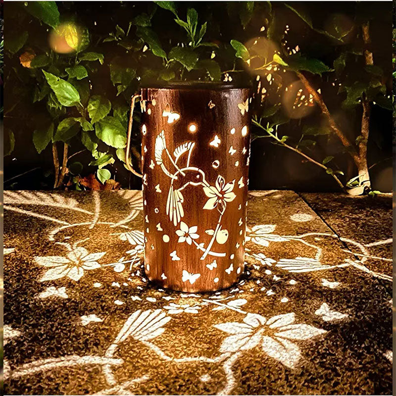 Solar Garden Lights with Colorful Sunflower Pattern, Waterproof Hollow Iron Design for Outdoor Patio Landscape Decoration