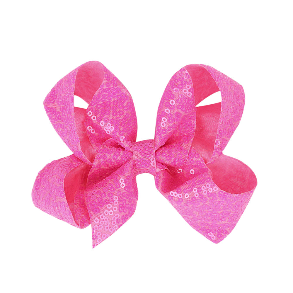Children's Rhinestone Butterfly Hair Clip Solid Color Girl Sequin Hairpin 5 Inches
