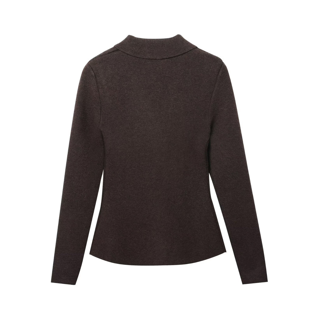 Button Knit Suit Set for Women – Smart Casual Two-Piece Outfit