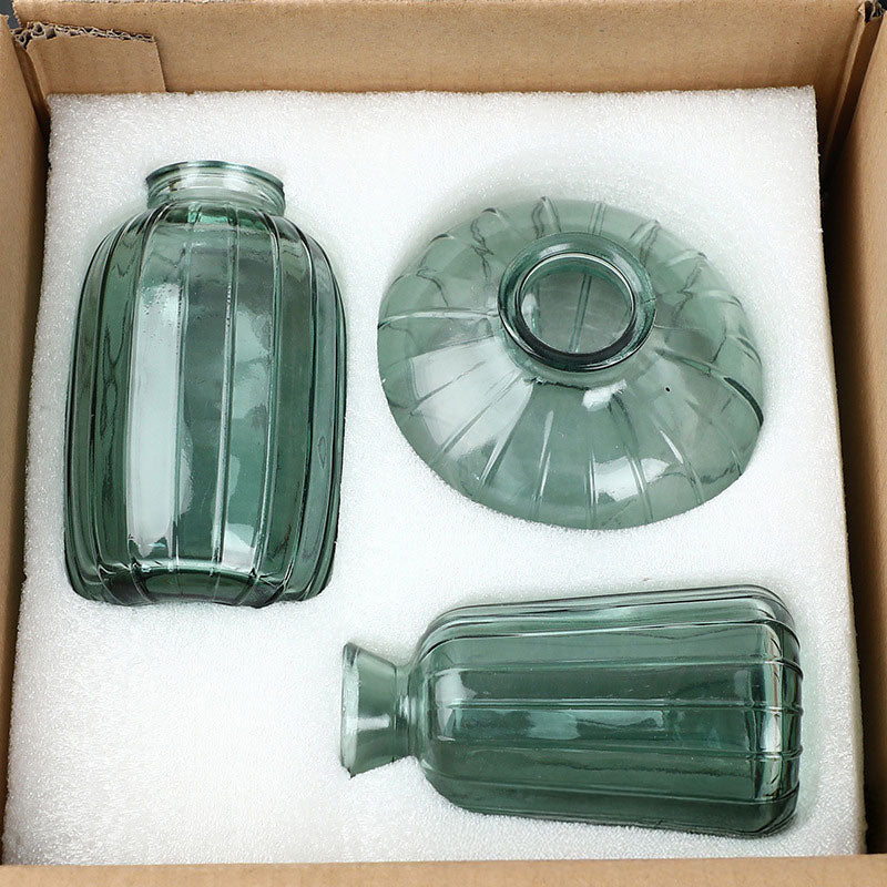 Vintage Glass Vase, Clear Small Hydroponic Flower Vase for Living Room Decor, Home Decoration Centerpiece