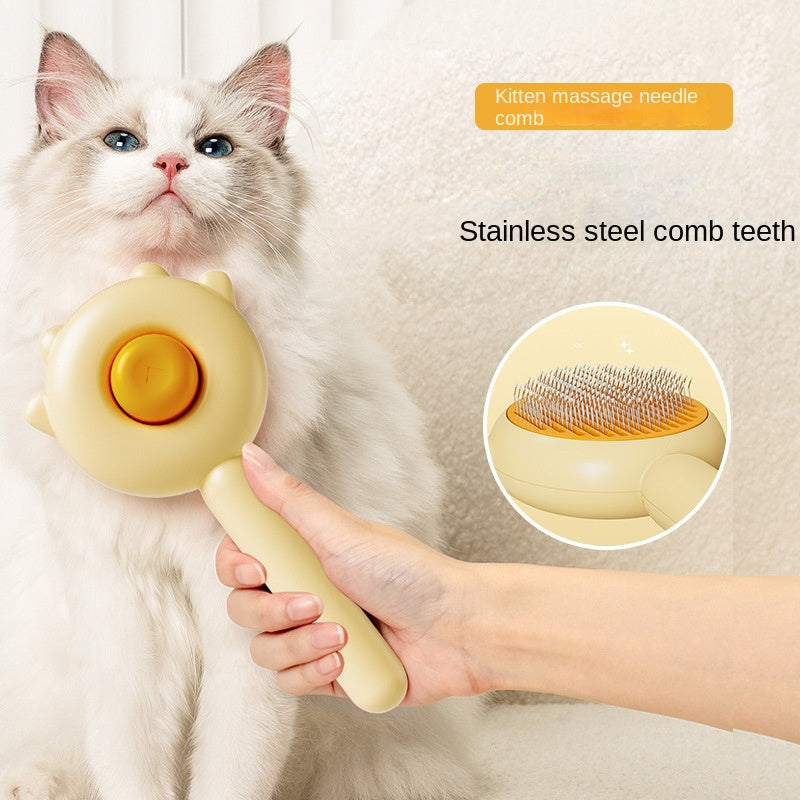 Creative Design Pet Comb Cat Self-Cleaning Needle Comb Dog Comb for Removing Loose and Dead Hair Cat Grooming Comb Wholesale