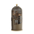Rotating Makeup Brush Holder, Lipstick Organizer, Dust-Proof Compartmentalized Desktop Cosmetic Storage Box