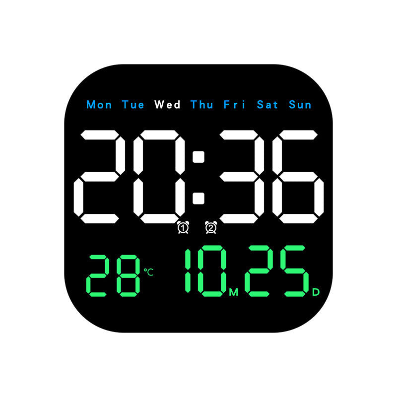 Large Digital LED Wall Clock with Alarm & Timer, Remote Control, Big Display for Home Office, Bedroom, Living Room Decor