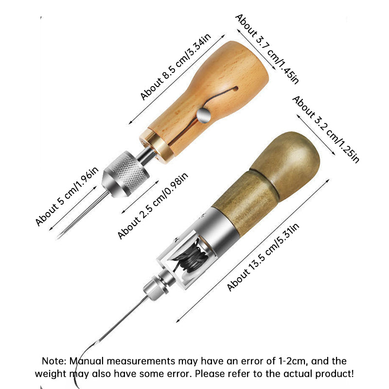 Professional Leather Stitching Awl Kit, Quick Sewing Repair Tool for DIY Handcrafts, Includes Needle Set