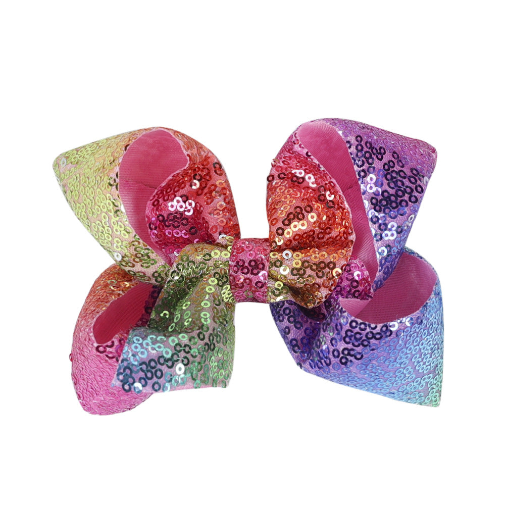 Children's Rhinestone Butterfly Hair Clip Solid Color Girl Sequin Hairpin 5 Inches