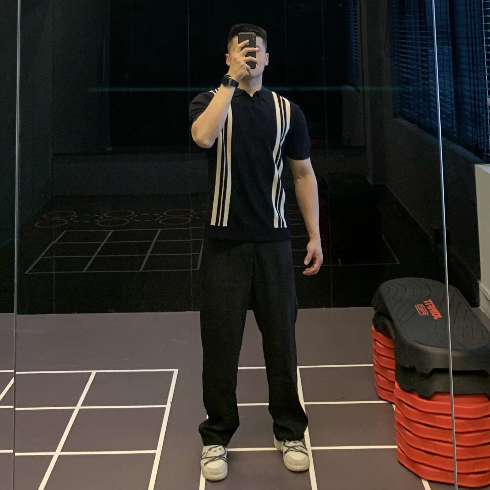 High-End Slim Fit Striped Cool Silk Short Sleeve Polo Shirt Men's Knitted T-Shirt Half Sleeve Top