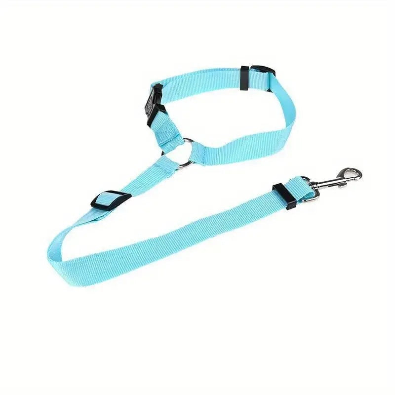 Pet Car Safety Belt Ring Dog Rear Seat Harness Adjustable Lead for Safe Travel