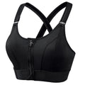 Adjustable Front Zipper Sports Bra, Shockproof, Wire-Free, Back Cross Design, Yoga Bra for Women