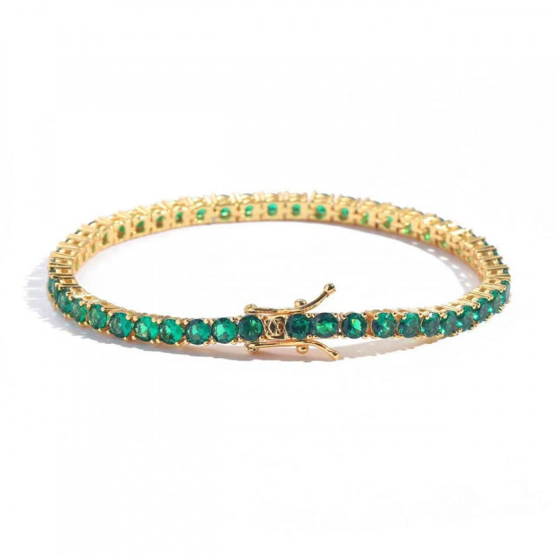 White Zircon Silver Tennis Bracelet – Light Luxury Sparkling CZ Jewelry for Women
