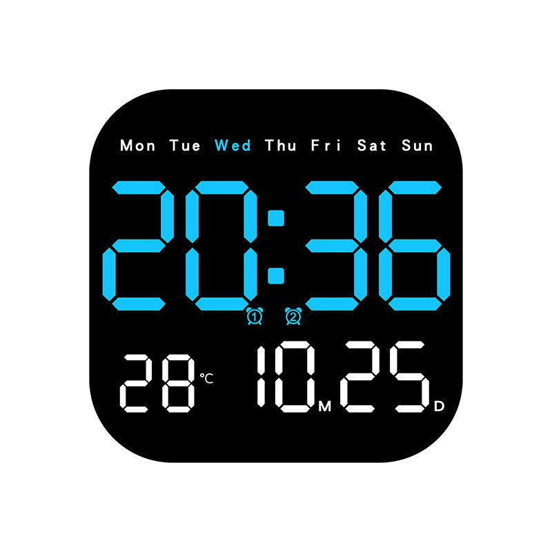 Large Digital LED Wall Clock with Alarm & Timer, Remote Control, Big Display for Home Office, Bedroom, Living Room Decor