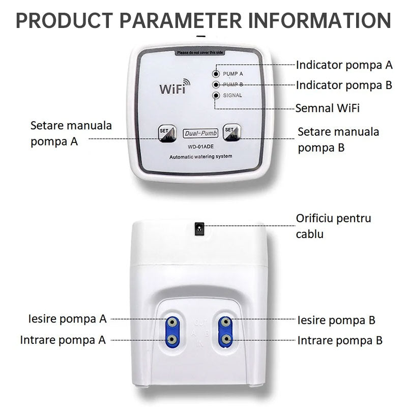 Automatic WiFi Smart Irrigation System, Dual Pump Timer & APP Control, for Garden Drip/Indoor Potted Plant Watering