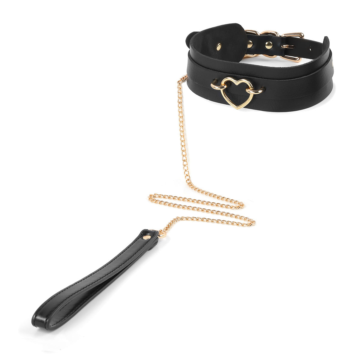 PU Leather Alloy Collar with Rope for Adult Accessories, Neck Strap for Women, Sexy Choker with Tether
