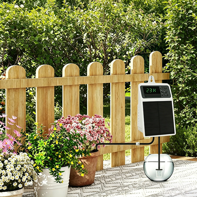 Solar Drip Irrigation System - Auto Watering Timer for Hanging Plants, Balcony & Greenhouse Use
