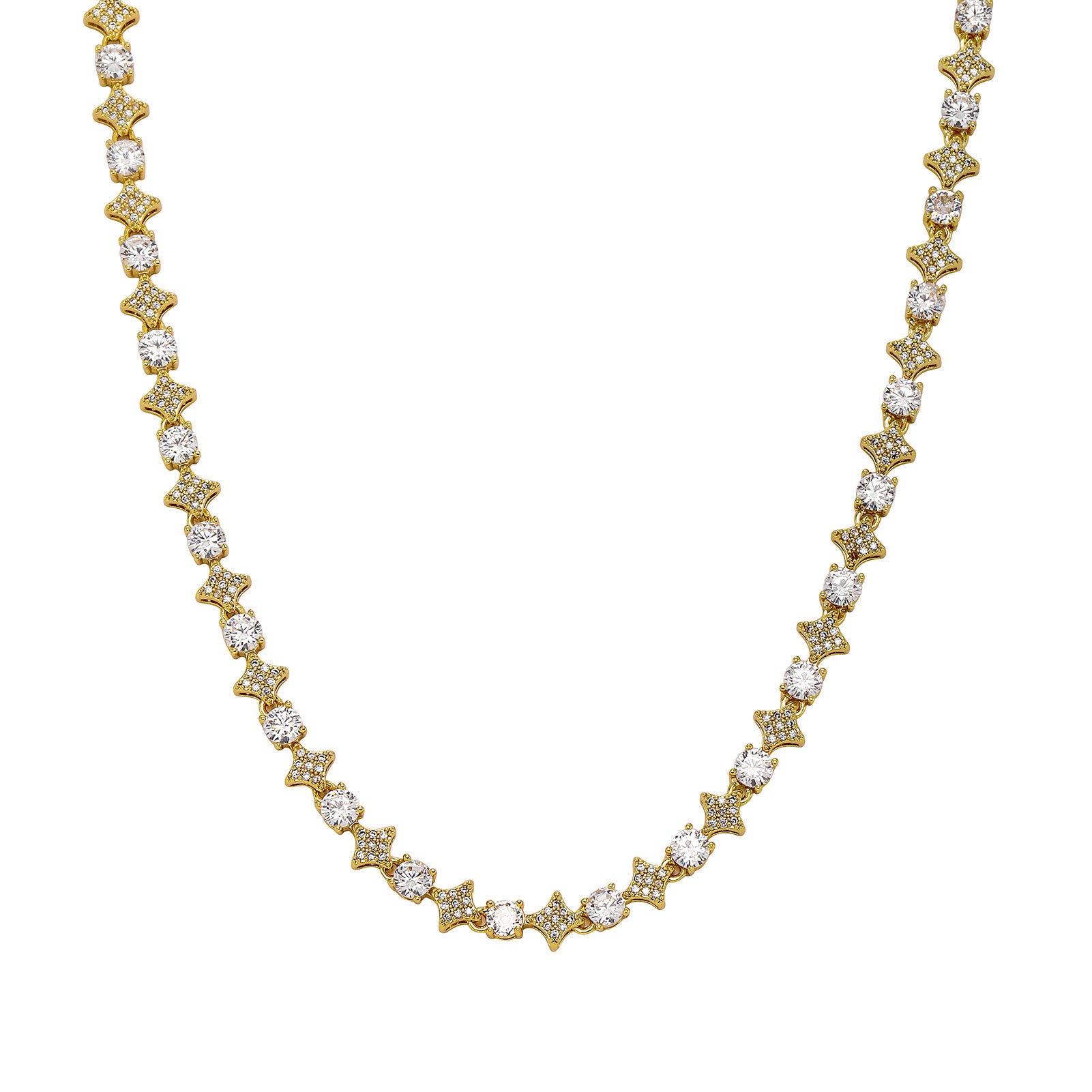 4MM Tennis Chain, 6MM Copper Zirconia Star Hip-hop Necklace, 8MM Starburst Bracelet Anklet, Factory