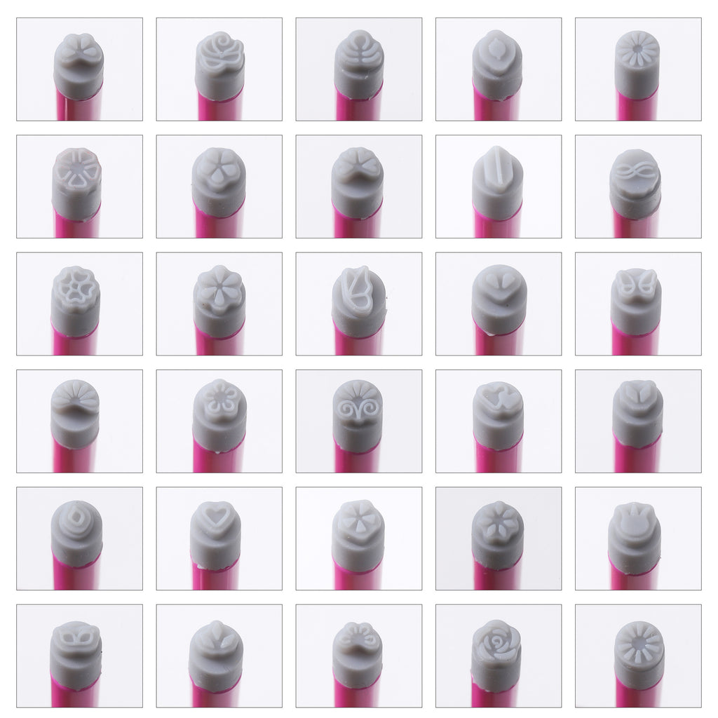 Silicone Head Nail Art Stamping Pen Butterfly Floral DIY Nail Stamp Transfer Tool