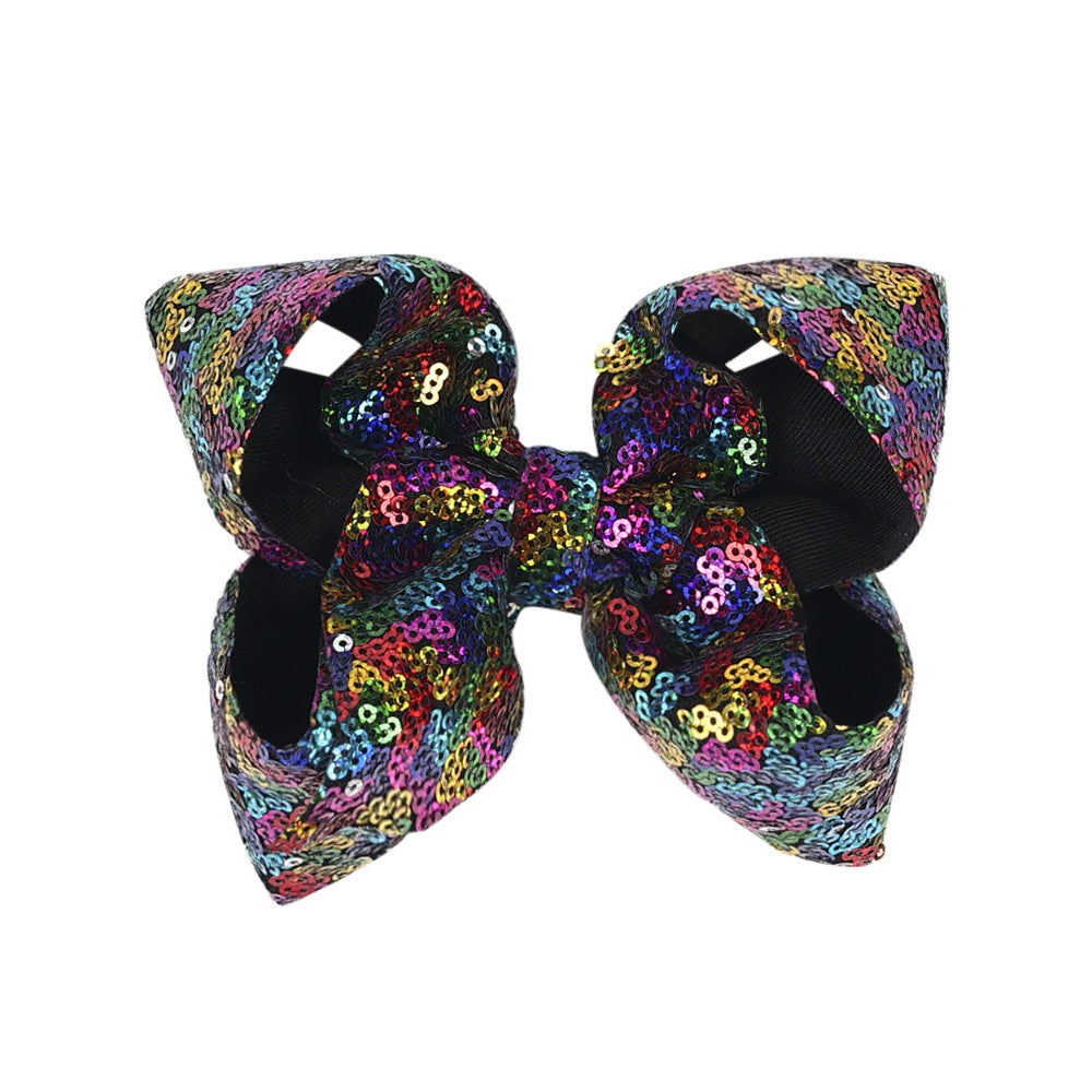 Children's Rhinestone Butterfly Hair Clip Solid Color Girl Sequin Hairpin 5 Inches