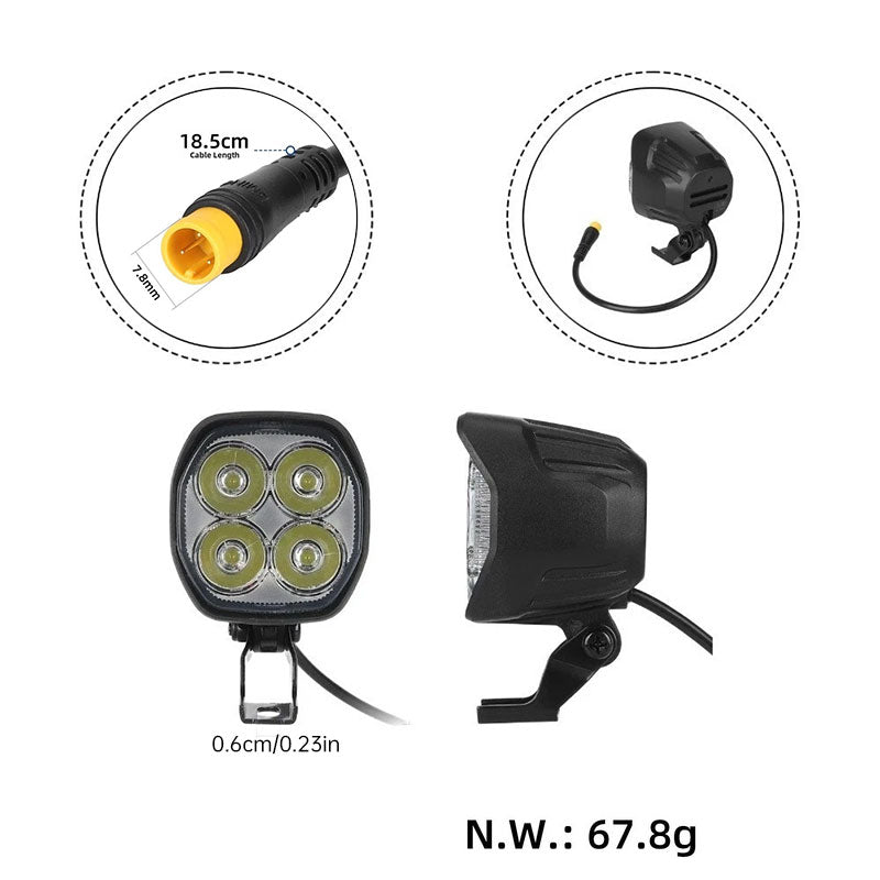 A89E Replacement Headlight for Kukirin G2 Pro DB Electric Scooter, Waterproof LED Front Light Bulb Assembly