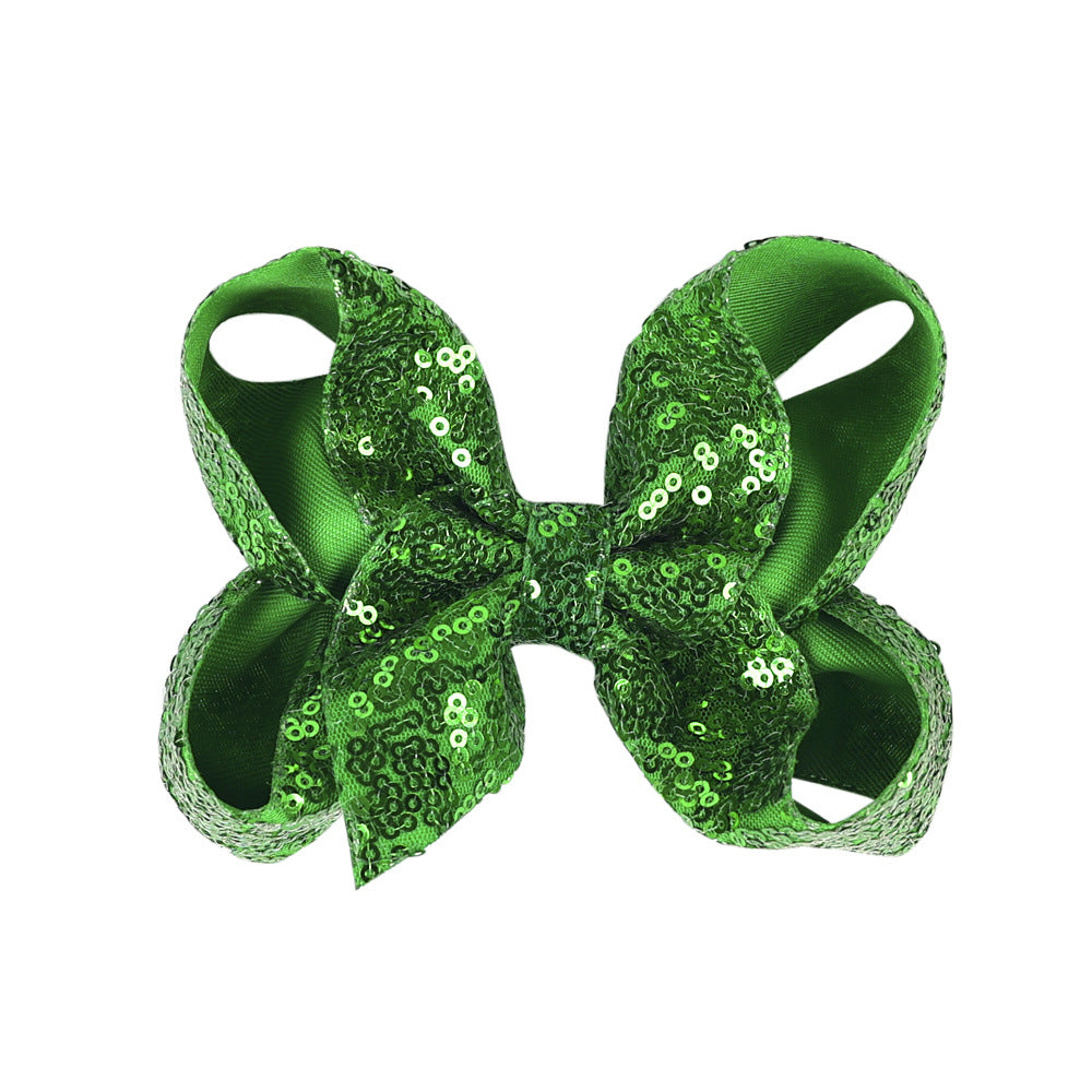 Children's Rhinestone Butterfly Hair Clip Solid Color Girl Sequin Hairpin 5 Inches