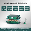 24/36 Egg Incubator Fully Automatic, Auto Turner & Temp Control, Dual Power 220V/12V Mini Poultry Hatcher for Chicken Duck