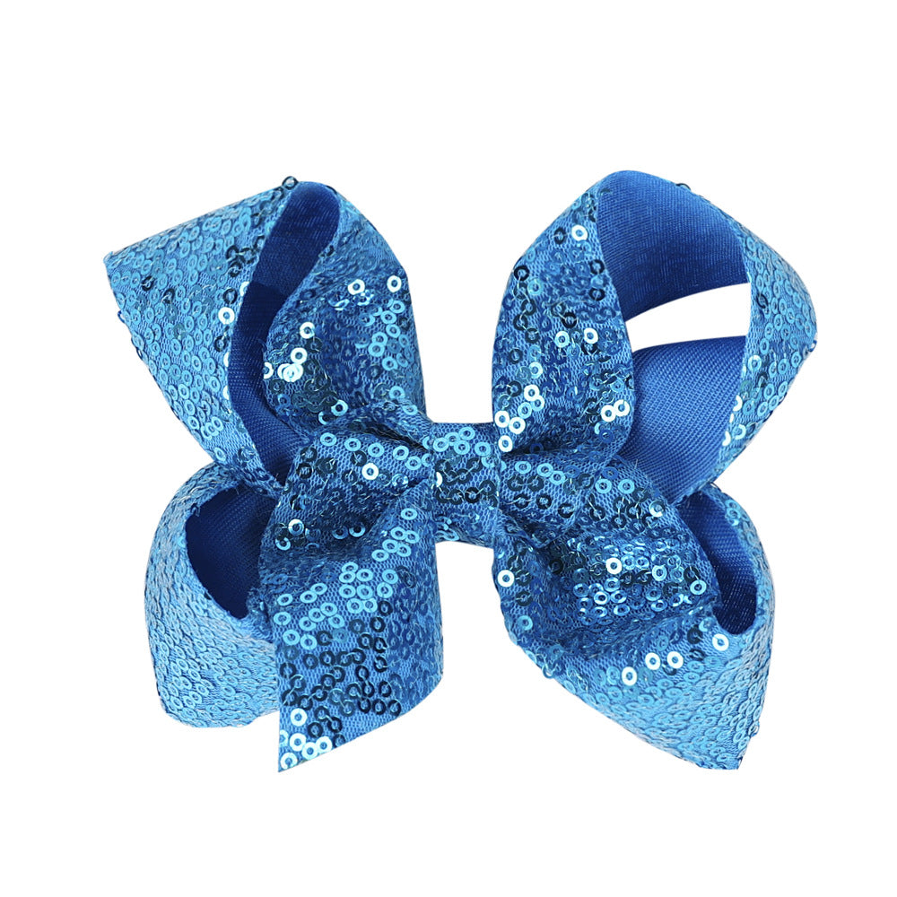 Children's Rhinestone Butterfly Hair Clip Solid Color Girl Sequin Hairpin 5 Inches