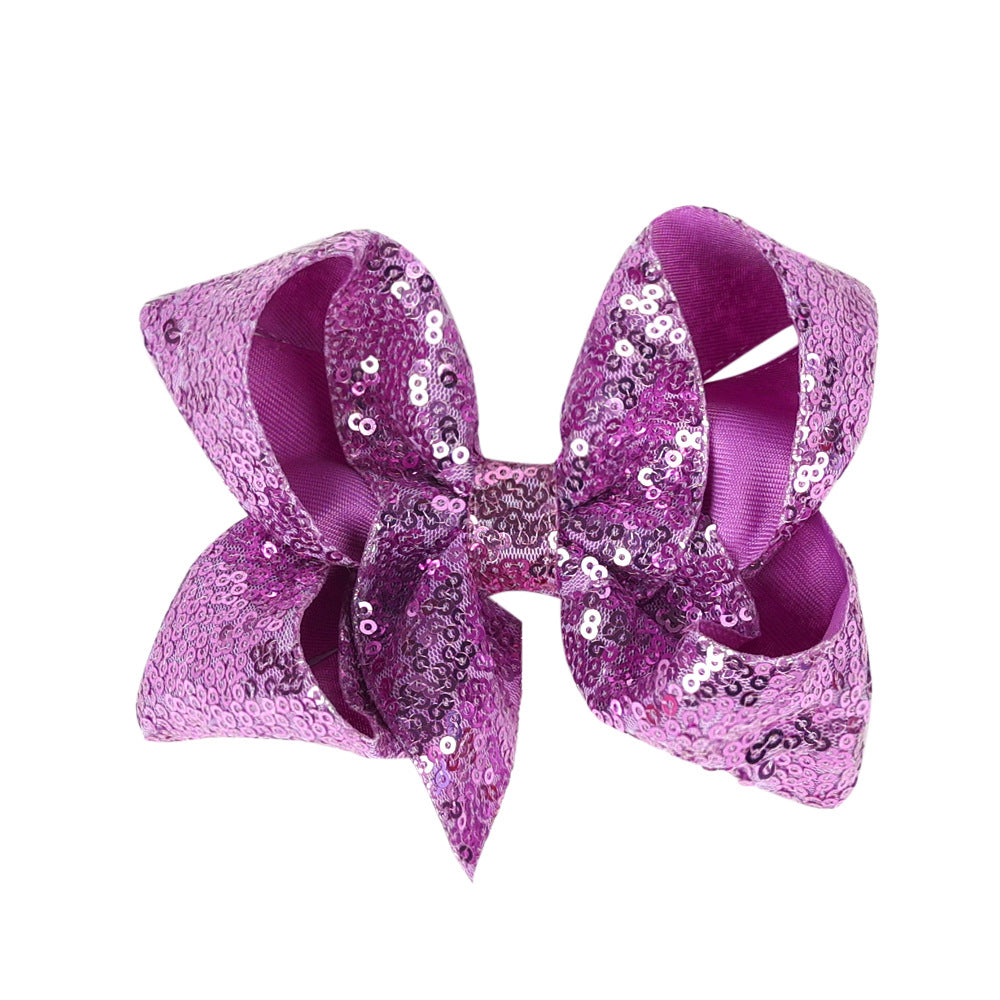 Children's Rhinestone Butterfly Hair Clip Solid Color Girl Sequin Hairpin 5 Inches