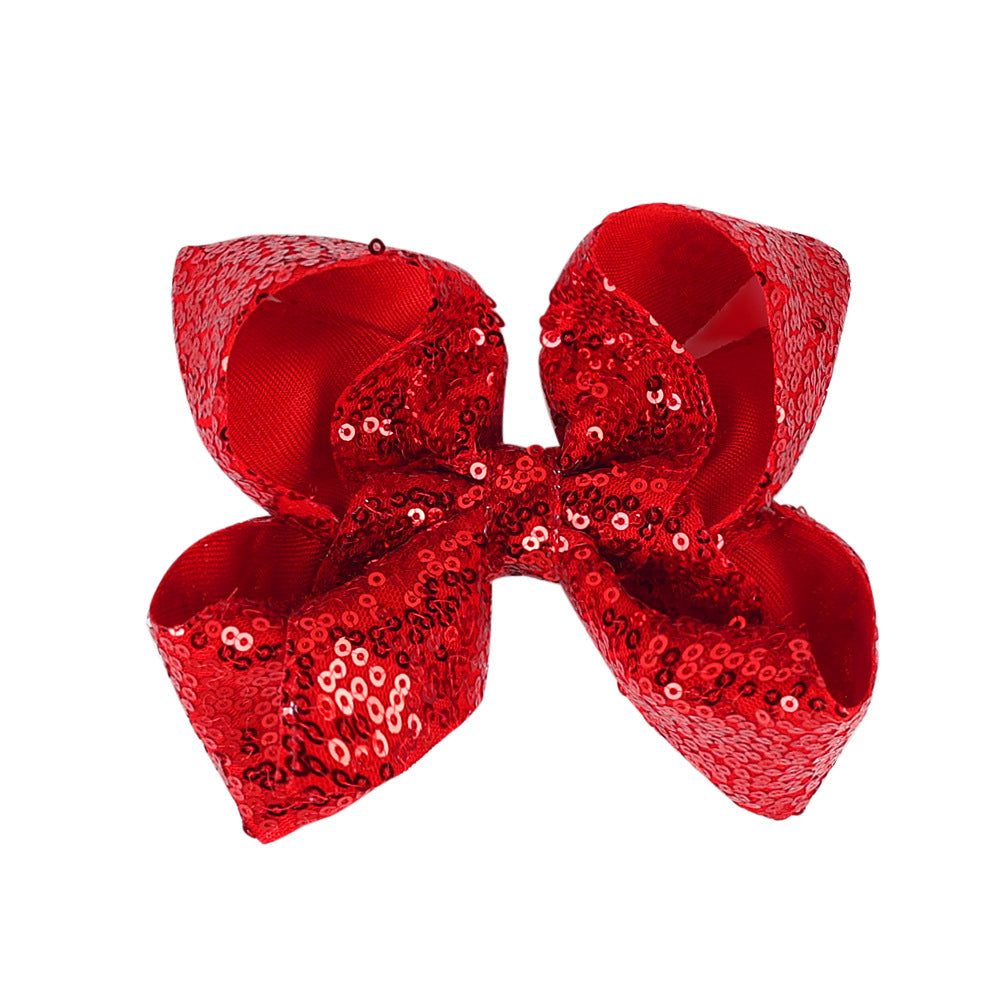Children's Rhinestone Butterfly Hair Clip Solid Color Girl Sequin Hairpin 5 Inches