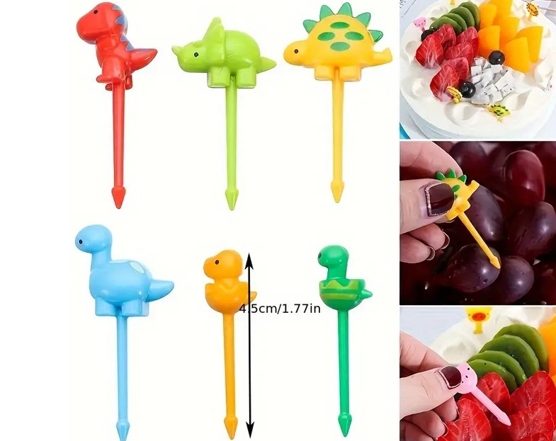 Cartoon fruit fork set, bento stick, children's animal dim sum decoration stick, fruit stick