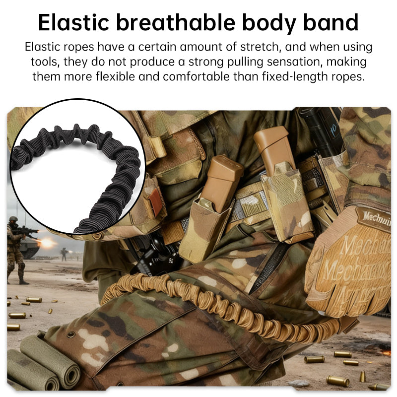 Tactical Bungee Cord - Quick-Release Climbing Buckle, Adjustable Safety Rope with Dual-End Hook for Secure Hanging